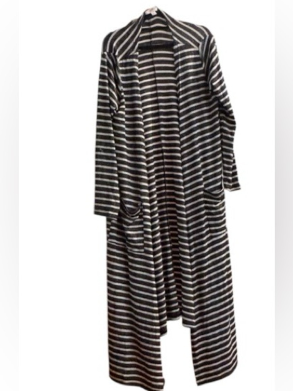 LULAROE Striped rayon blend- open front long cardigan W/ Pockets